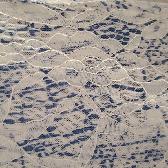 Light Blue and White Lace Jacket XL Cathy Daniels - Picture 2 of 4